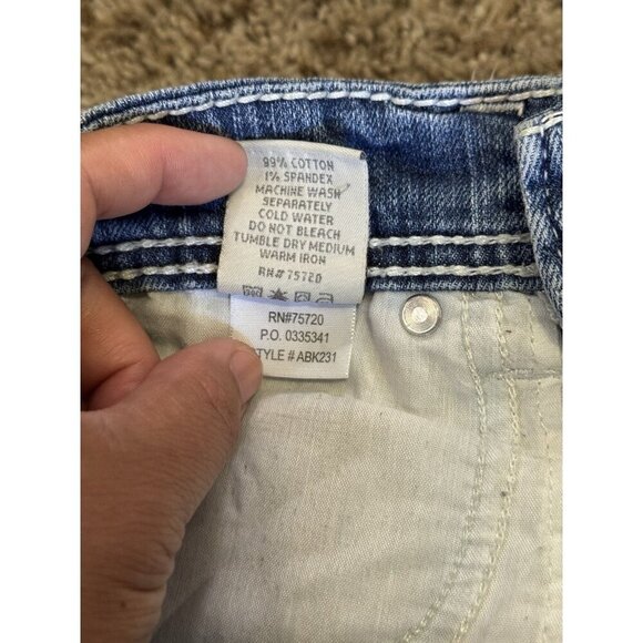 BKE Sabrina Denim Shorts Low Rise Embroidered Pocket Light Wash Y2k 90s Sz 25 - Picture 6 of 10